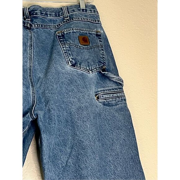 Carhartt Jeans Men's 42x34 Relaxed Fit Blue Denim Medium Wash Jeans Pants EUC - Picture 4 of 4